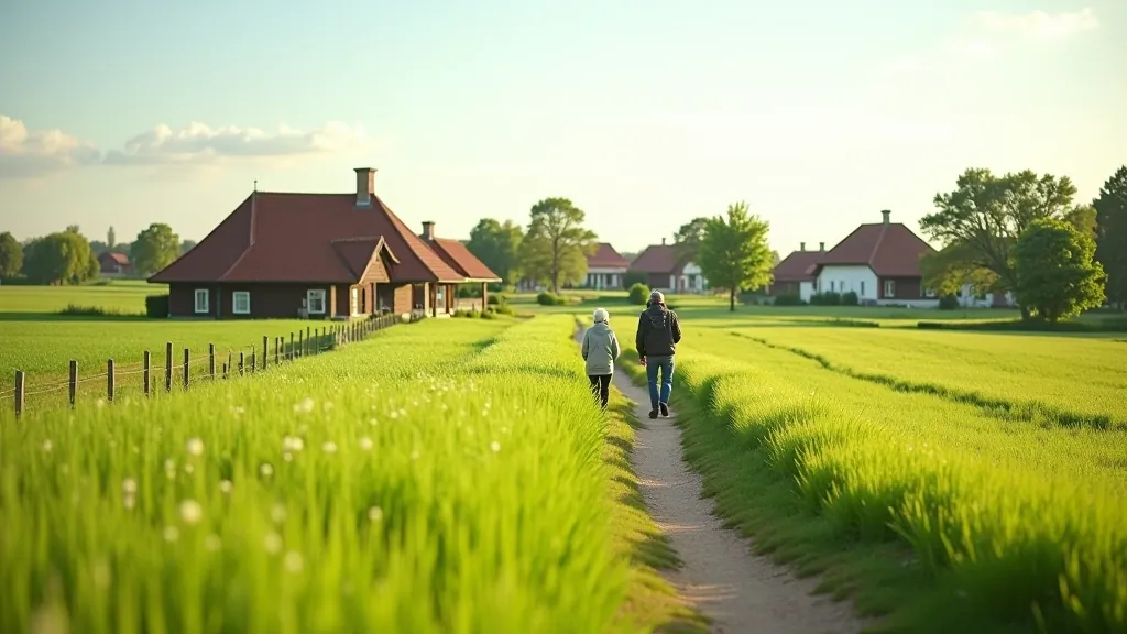 Vidzemes lauku ainava ar tradicionālo ēku